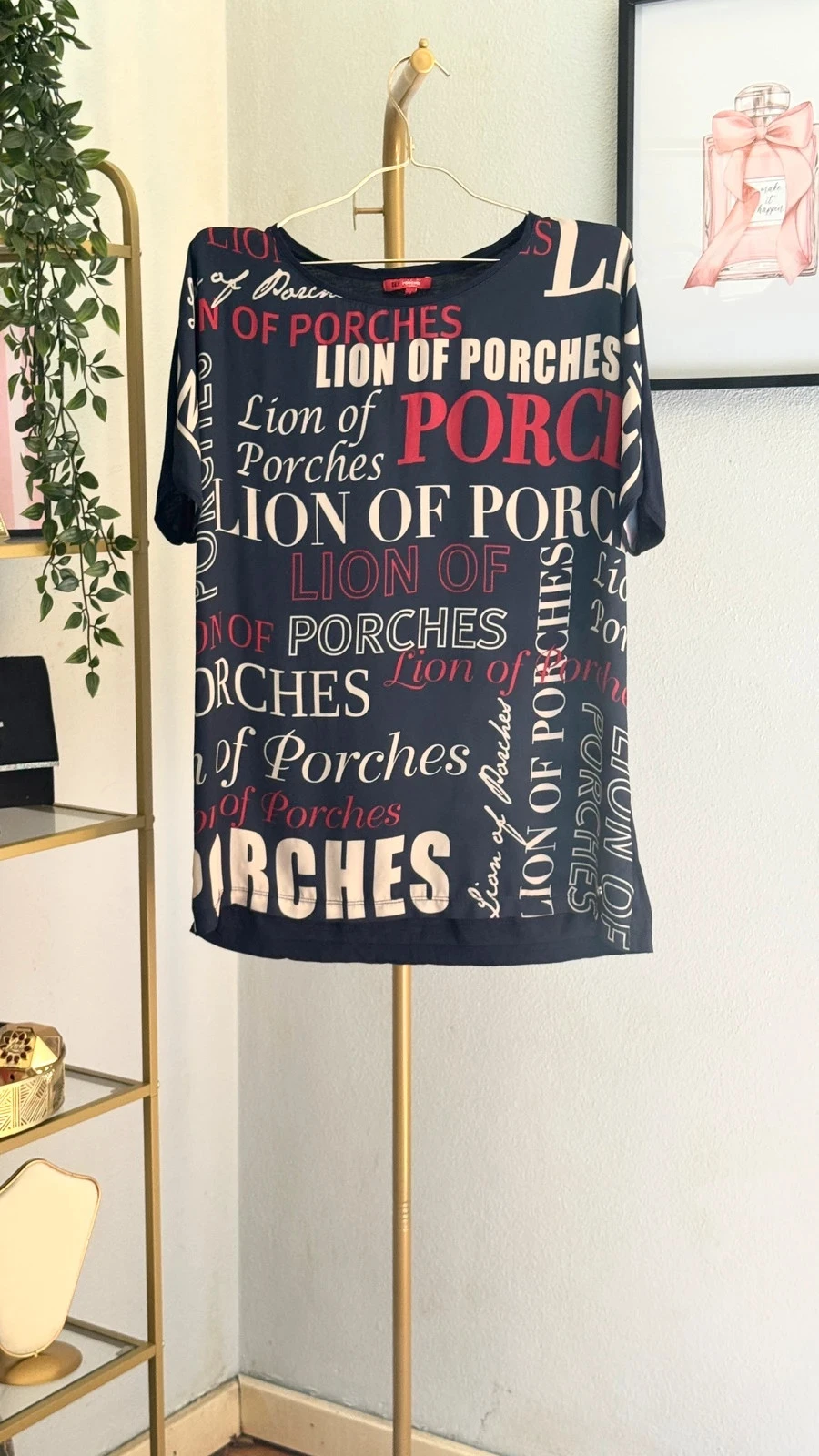 Lindo T-Shirt Túnica Estampada Lion of Porches • L • TNC85